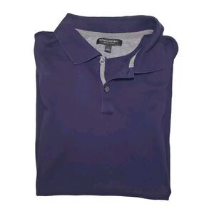 Banana Republic Polo Shirt Mens Large Purple Button Down Short Sleeve Luxury‎